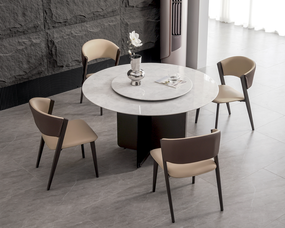 IN-Modern Marble Turntable Dining Set