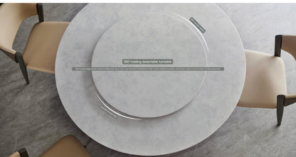 IN-Modern Marble Turntable Dining Set