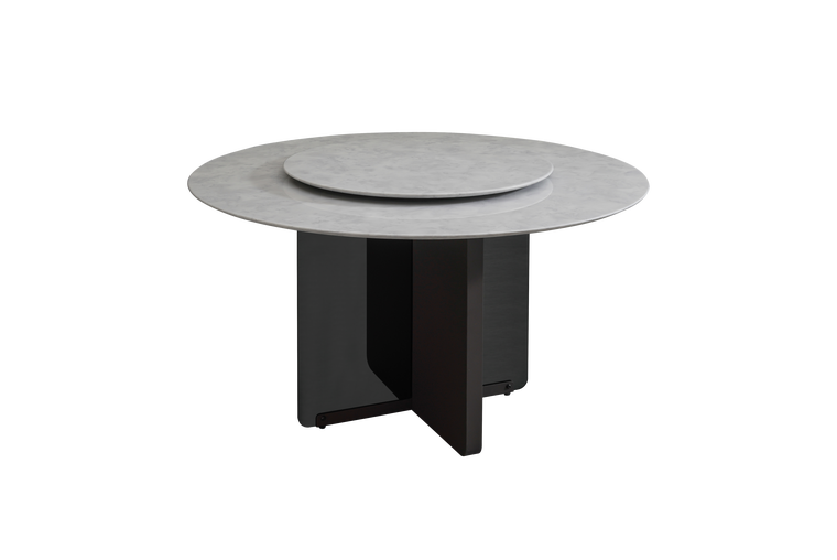 IN-Modern Marble Turntable Dining Set