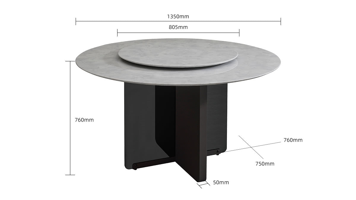 IN-Modern Marble Turntable Dining Set