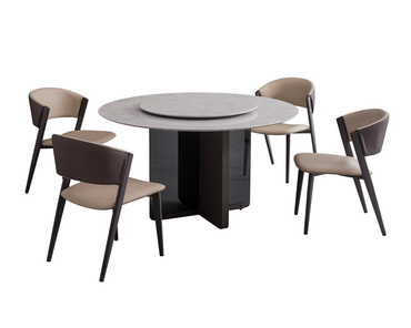 IN-Modern Marble Turntable Dining Set