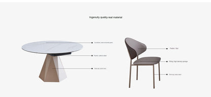 IN-Light Luxury Slate Composite Tempered Glass Functional Dining Set