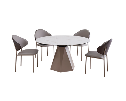 IN-Light Luxury Slate Composite Tempered Glass Functional Dining Set