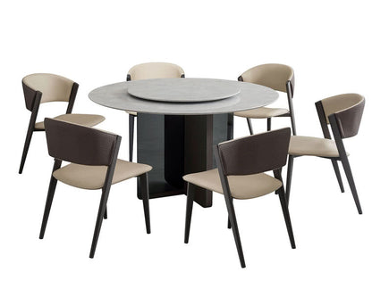 IN-Modern Marble Turntable Dining Set