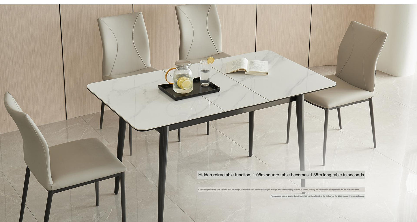 IN-Modern Style Extendable Slate Dining Set