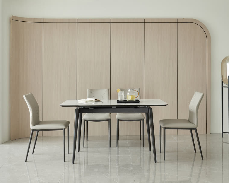 IN-Modern Style Extendable Slate Dining Set