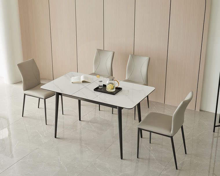 IN-Modern Style Extendable Slate Dining Set