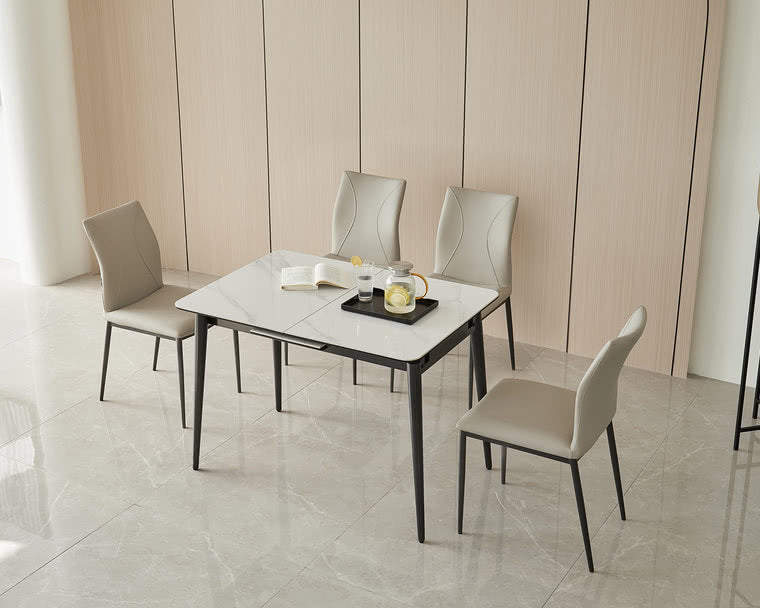 IN-Modern Style Extendable Slate Dining Set