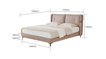 IN-Xilinmen Modern light luxury leather soft bed - Milk Brown