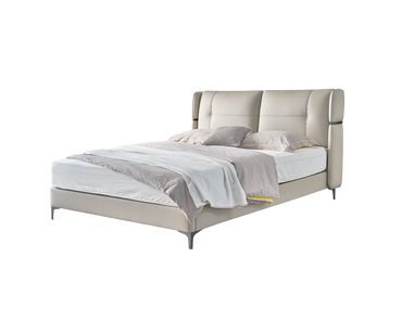 IN-Xilinmen Modern light luxury leather soft bed - Off White