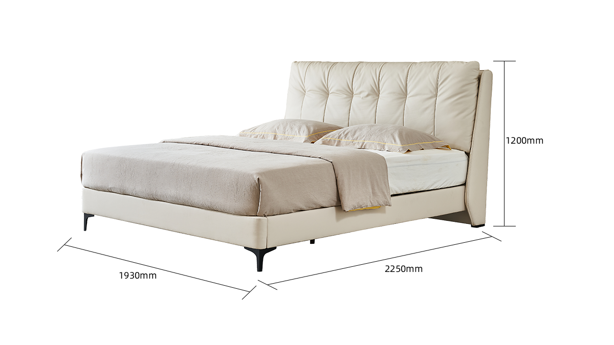 IN-Xilinmen Cream leather soft bed