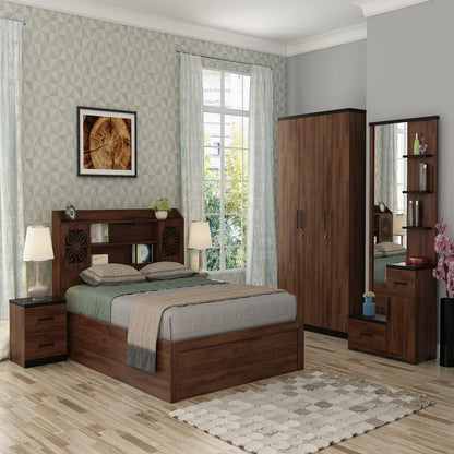 Flora King bed with 3/4th lift on storage