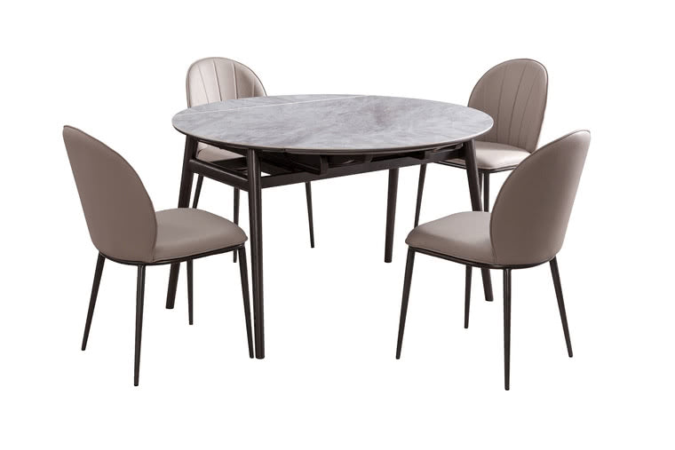 IN-Modern Slate Functional Round Table Dining Set