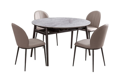 IN-Modern Slate Functional Round Table Dining Set