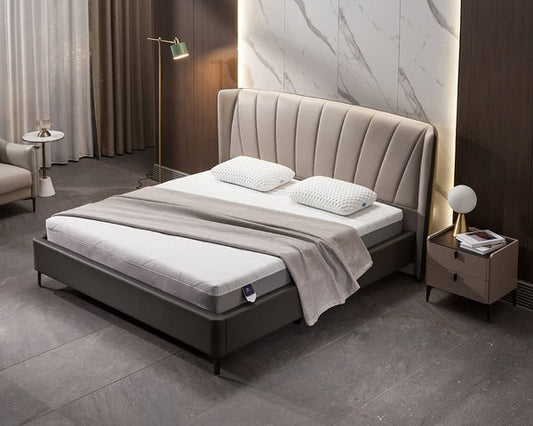 IN-Modern light luxury leather soft bed
