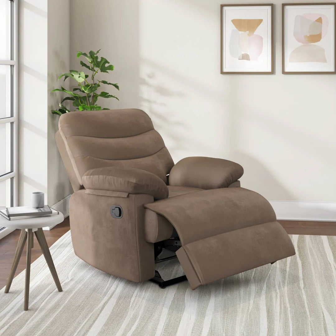 Skelton 1 Seater Manual Recliner-Brown