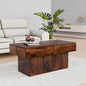 Gravel Solid Wood Coffee Table in Walnut Finish