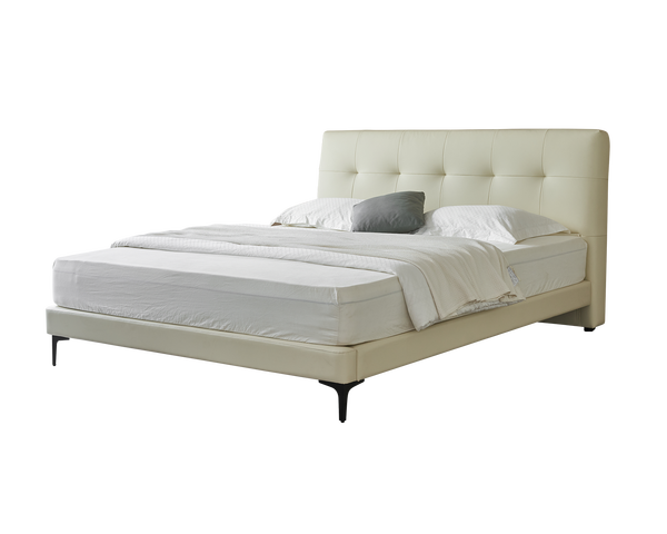 IN-Cream style technical leather soft bed