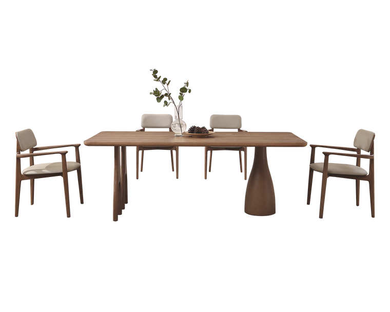 IN-Wabi-Sabi Style Solid Wood Dining 4 Seater Set