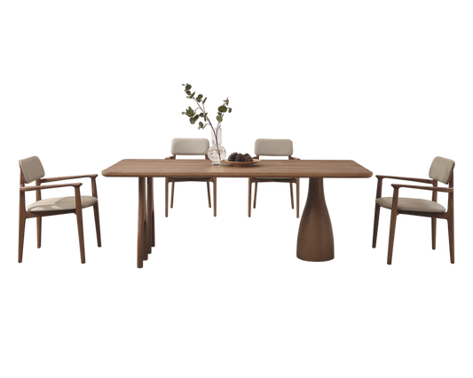 IN-Wabi-Sabi Style Solid Wood Dining 4 Seater Set