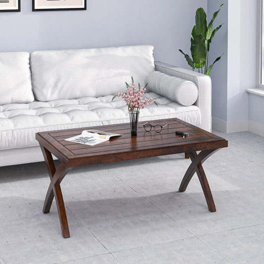 Karla Solid Wood Center Table-Walnut