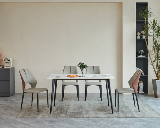 IN-Modern simple slate dining table and chair set
