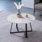 IN-Minimalist glossy slate round coffee table