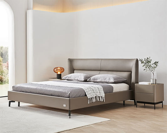 IN-Italian minimalist leather soft bed