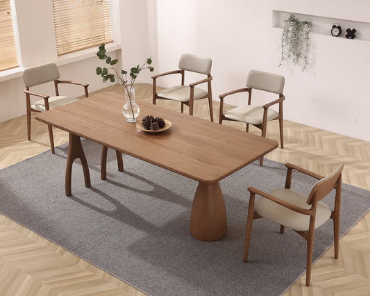 IN-Wabi-Sabi Style Solid Wood Dining Table and Chairs Set