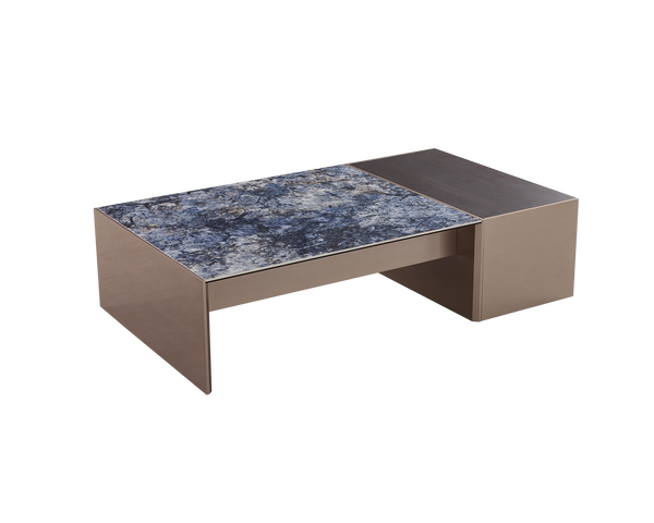 IN-Light luxury slate composite tempered glass coffee table