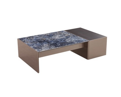 IN-Light luxury slate composite tempered glass coffee table