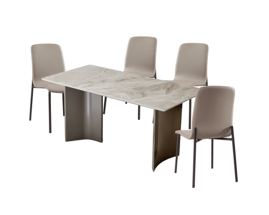 IN-Italian Minimalist Slate Dining Set 4 Seater