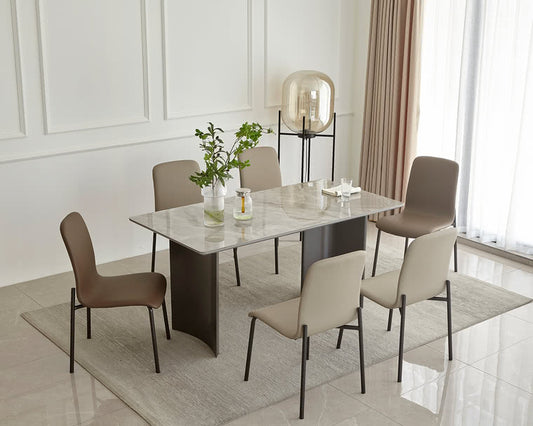 IN-Italian Minimalist Slate Dining Set 6 Seater