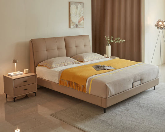 IN-Modern Simple Leather Soft Bed
