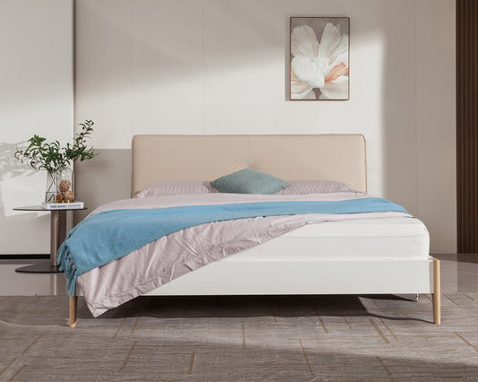 IN-Modern simple wooden soft bed