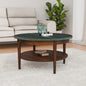 Kyran Marble Top Solid Wood Center Table-Red Walnut