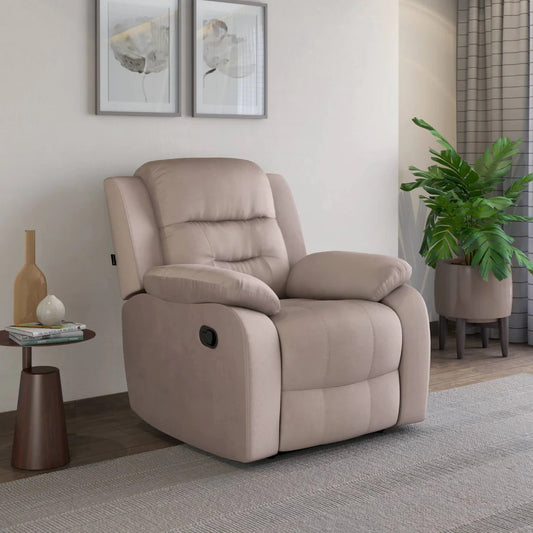 Rosia 1 Seater Manual Recliner-Light Brown