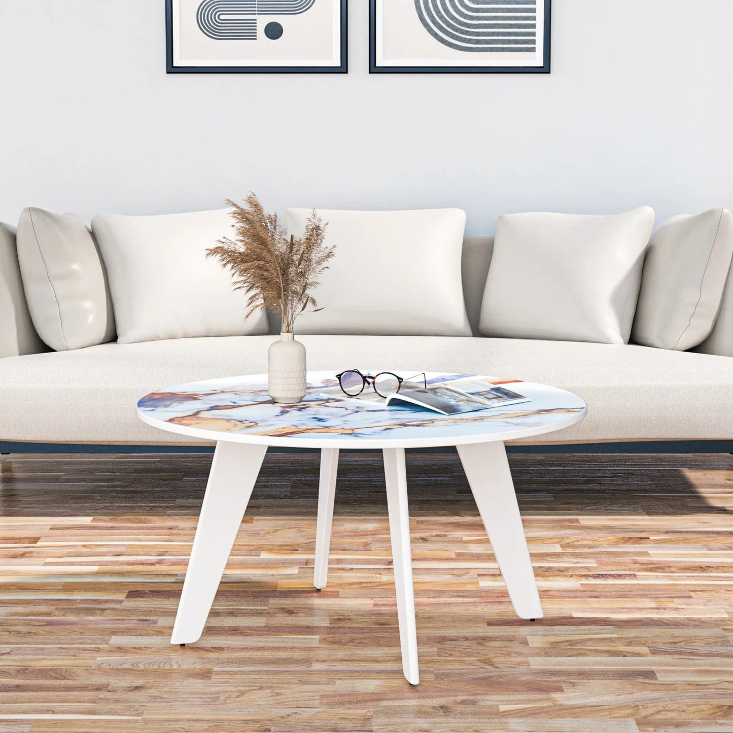 Christa Engineered Wood Center Table with-White