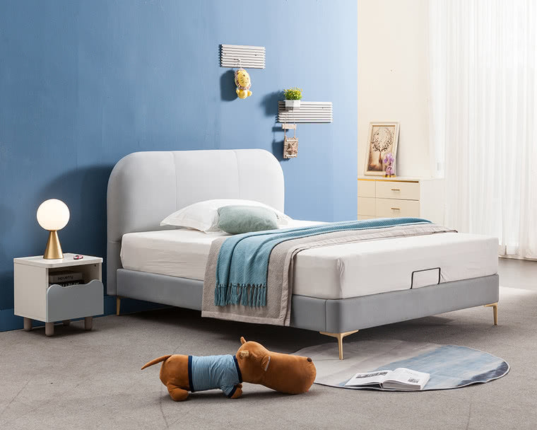 IN-Simple gray tone teen soft bed