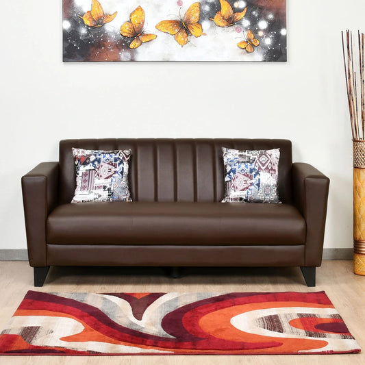 Joy 3 Seater Sofa-Brown