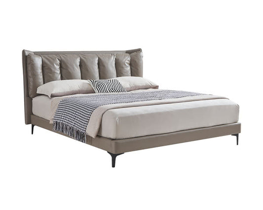 IN-Pag-Italian minimalist Napa leather soft bed