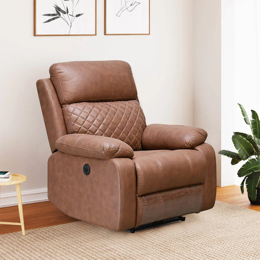 Nashville 1 Seater Electric Sofa Recliner-Brown