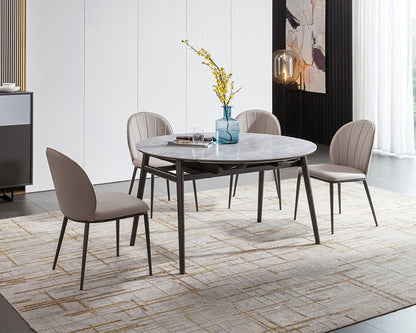 IN-Modern Slate Functional Round Table Dining Set