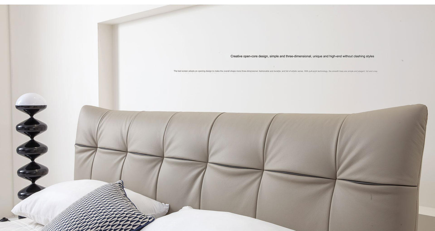 IN-Nice modern simple leather soft bed