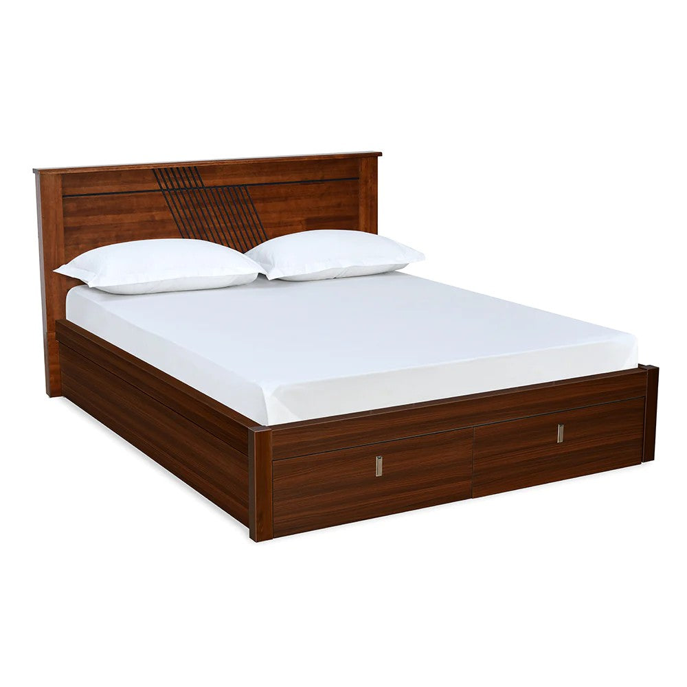 Electra Premier Bed With Hydraulic Storage Queen-Walnut