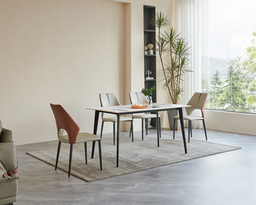 IN-Modern simple slate dining table and chair set
