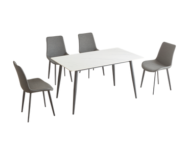 IN-Modern Simple Slate Dining Set 4 Seater