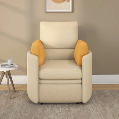 Cherish 1 Seater Electric Rocker Recliner with Cushions-Sand Beige