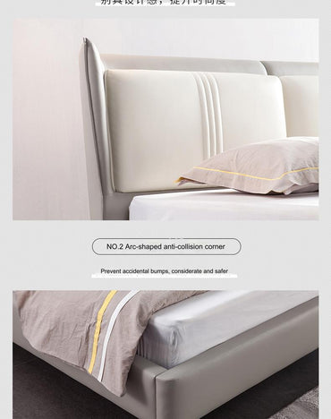 IN-Marianna-Italian light luxury leather art soft bed