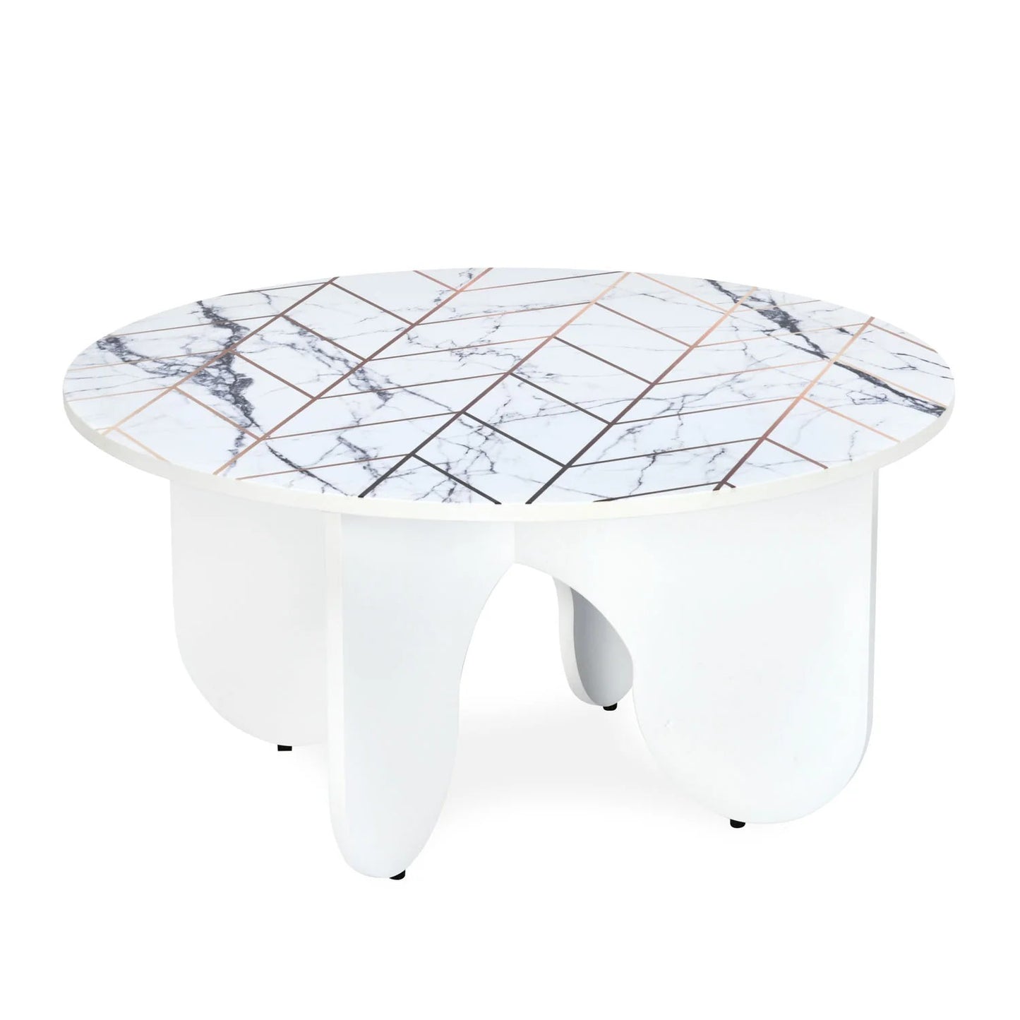 Crema Engineered Wood Center Table with-White